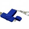 USB 2.0- флешка на 16 Гб с поворотным механизмом и дополнительным разъемом Micro USB — изображение 2
