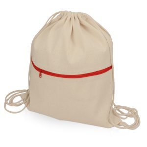 Рюкзак-мешок «Lark» из хлопка 180 г/м2 с цветной молнией
